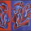 CONFRONTATION acrylic paint on canvas 110 x 85 cm